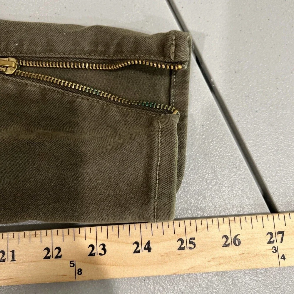 Mother Jeans Women 25 Green Crop Zipper‎ Zip Muse Moss Military